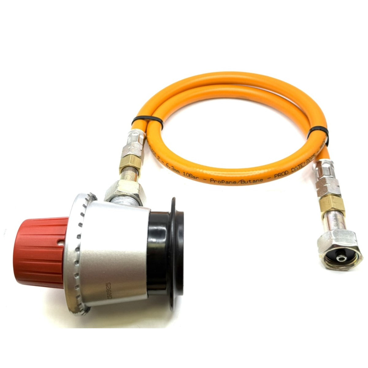 LPG High Pressure Orange Gas Pipe Hose With LPG Propane adapter Jumbo 35mm Unreduced Pressure G.56 x G.2 (W21.8 x 1/14'')