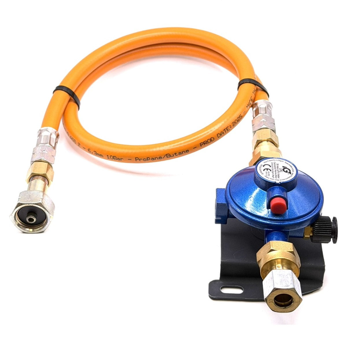 LPG High Pressure Orange Gas Hose Pigtail Pipe W20 RH x 20mm LH Italian Greek fitting RV Regulator 30mbar for Caravans Motorhomes & Boats – M20x1.5 – 10mm Outlet