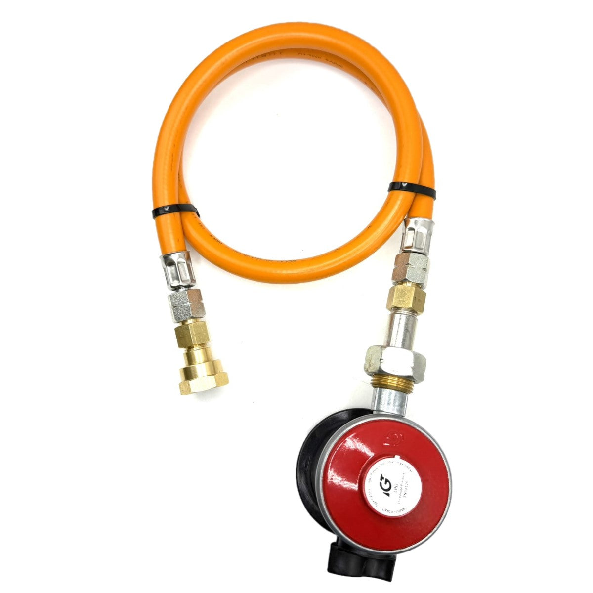 LPG High Pressure Orange Propane Gas Pipe Hose With Clip On Jumbo 35mm Unreduced Pressure Adapter 4kg/h, type:236is X W20mm RH