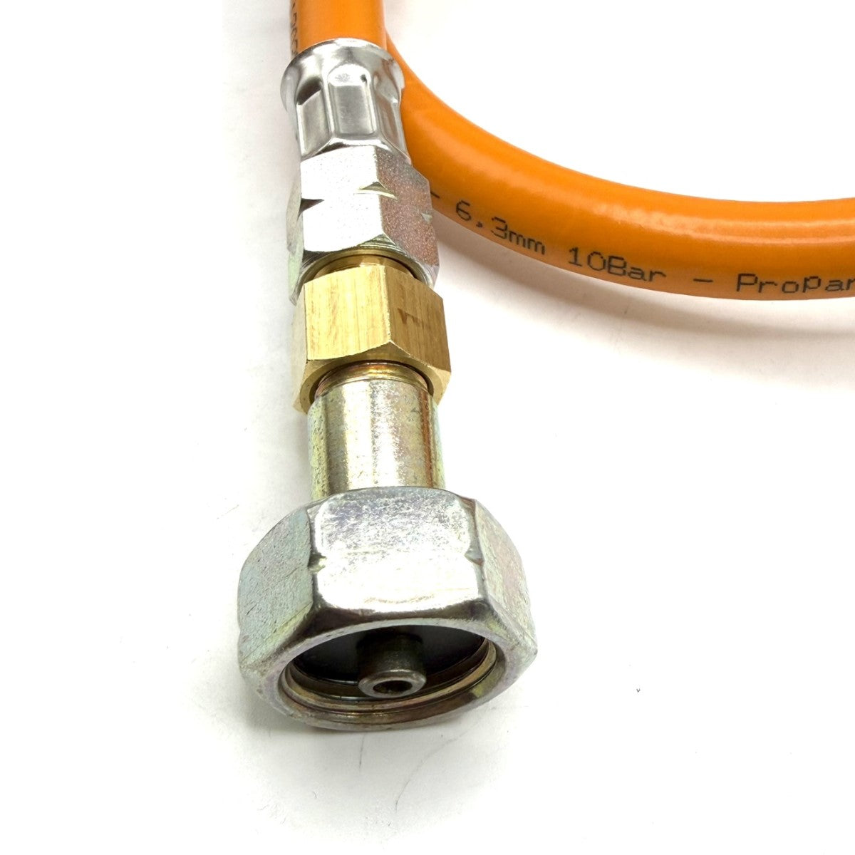 LPG High Pressure Orange Gas Hose Pigtail Pipe W20 RH x 20mm LH Italian Greek fitting Gas RV Regulator 30mbar for Caravans Motorhomes & Boats – M20x1.5 – 8mm Outlet