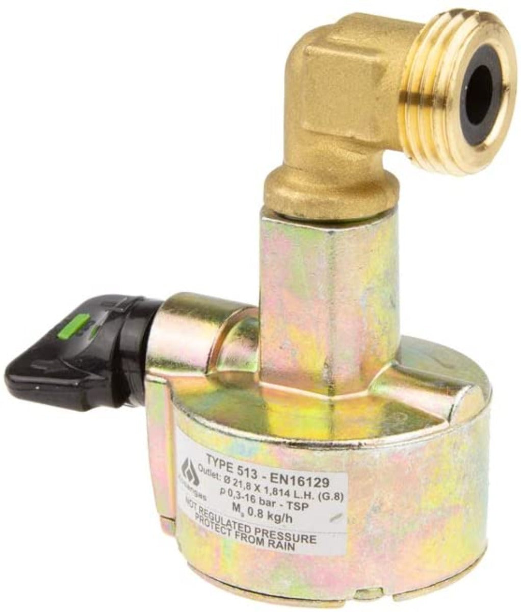 Shell type, Butane, Clip-on Gas bottle refill set Bayonet Elbow Filling Point with Pol Swivel Connector With Hose & fitting box