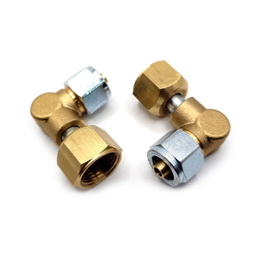 LPG Autogas 8mm Flexible Pipe FARO Fitting to 3/4UNF JIC angled 90 degree elbow
