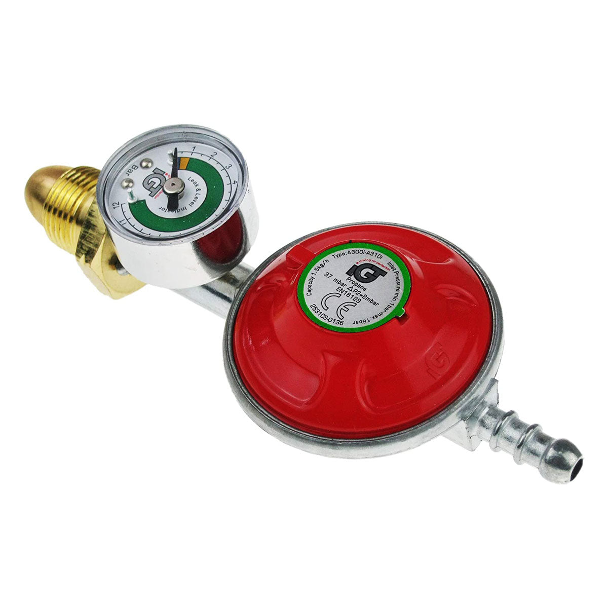 37mb Propane Gas Bottle Regulator With Built in Pressure Gauge Fits Calor Gas & Flogas with POL connection