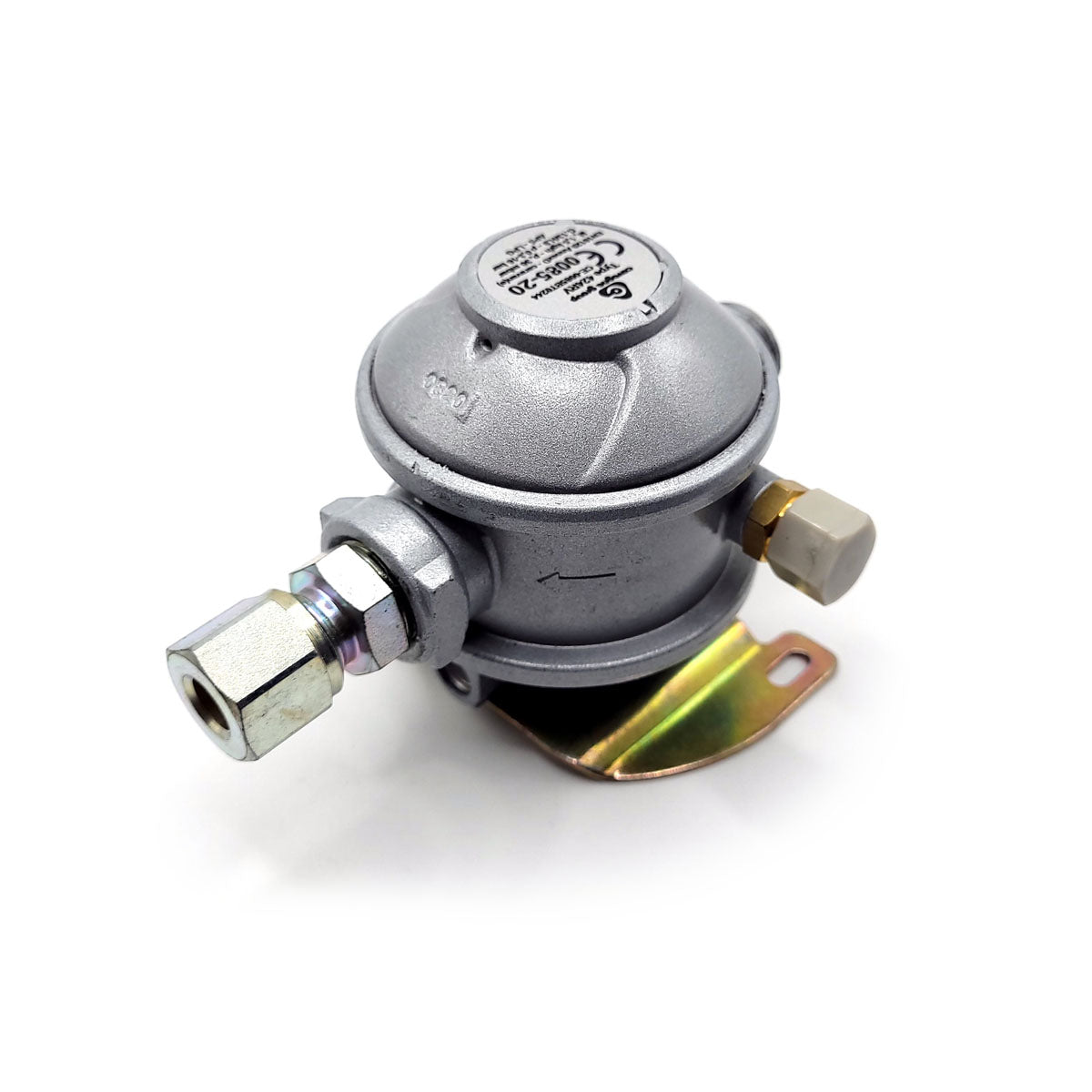 LPG Caravan Motorhome Gas Regulator Bulkhead 30mbar with 8mm Outlet 90 Degrees