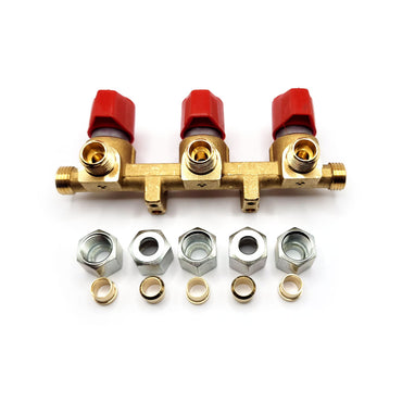 Cavagna Three Way Gas LPG Manifold With Taps for Motorhome Caravan RV