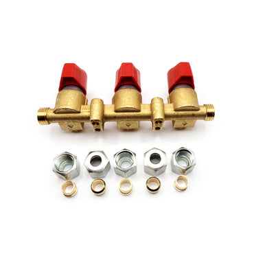 Cavagna Three Way Gas LPG Manifold With Taps for Motorhome Caravan RV