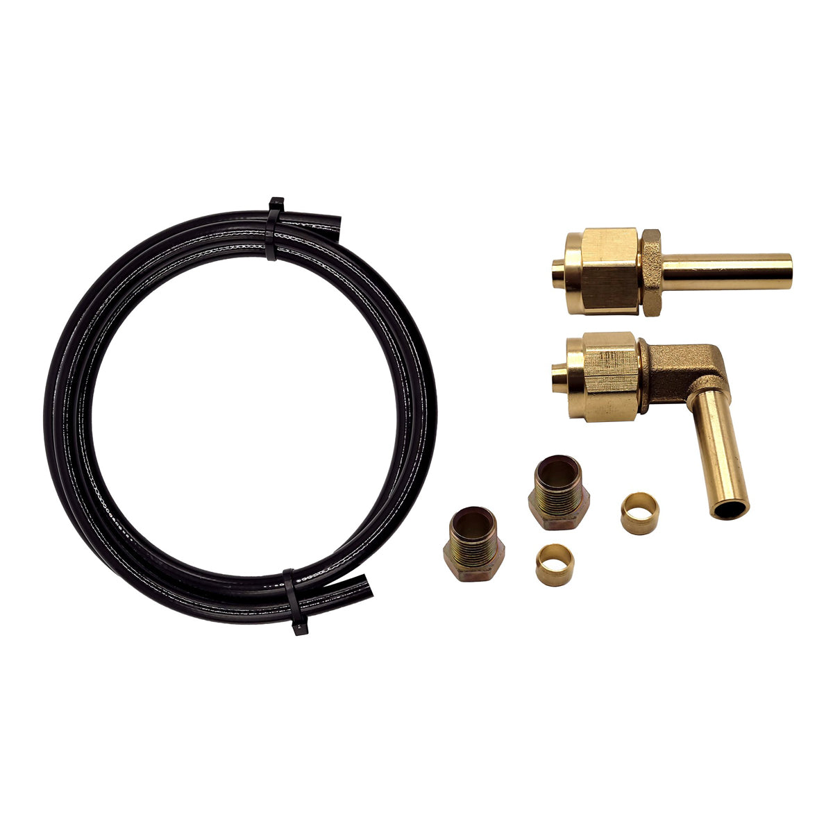 Two FARO Type LPG Autogas 8mm Flexible Pipe Fittings Connectors Ends with Poly Pipe