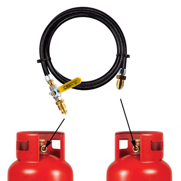 LPG Gas Bottle Refill Set Adaptors to Fill Empty Propane Gas Cylinder with 8mm Hose Pipe