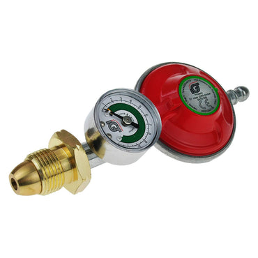 37mb Propane Gas Bottle Regulator With Built in Pressure Gauge Fits Calor Gas & Flogas with POL connection