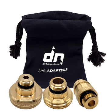 LPG GPL Autogas Tank Refill 3 Adapters Set M22 for All Europe ACME DISH EURONOZZLE with a Bag